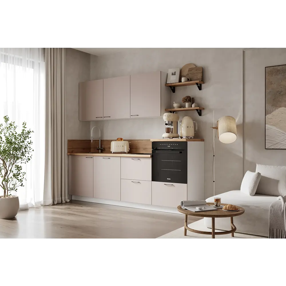 Фото Кухонный гарнитур Лизет Арника 00-00285653 240x240x60 см ЛДСП цвет бежевый Фото Кухонный гарнитур Лизет Арника 00-00285653 240x240x60 см ЛДСП цвет бежевый