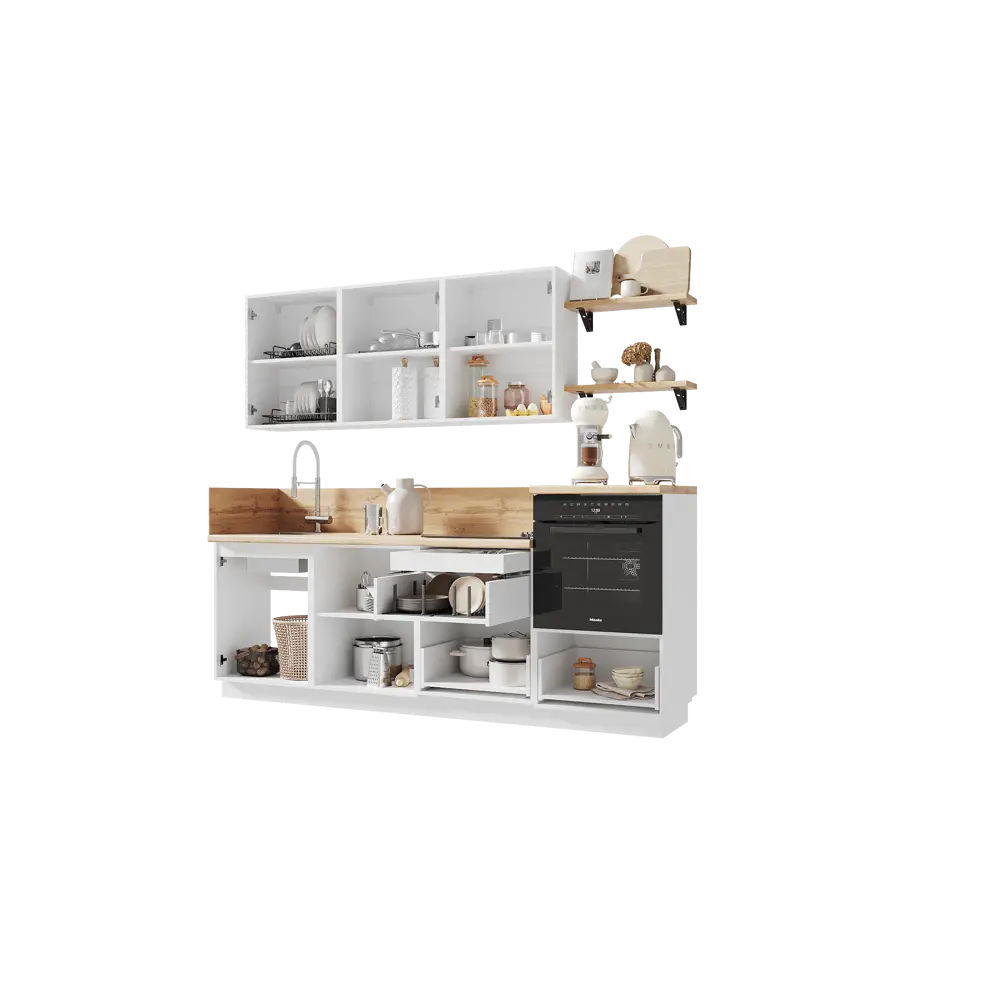 Фото 6 Кухонный гарнитур Лизет Арника 00-00285650 240x240x60 см ЛДСП цвет бежевый