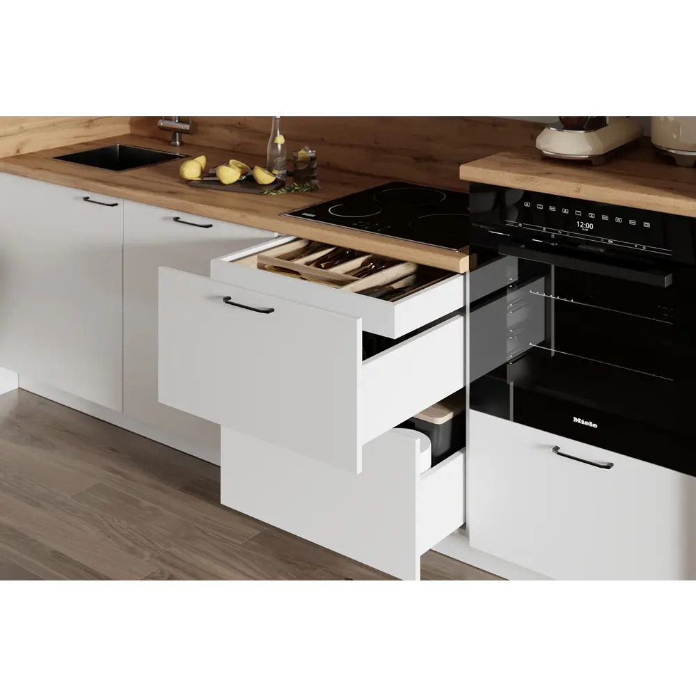 Фото 4 Кухонный гарнитур Лизет Арника 00-00285701 240x240x60 см ЛДСП цвет белый