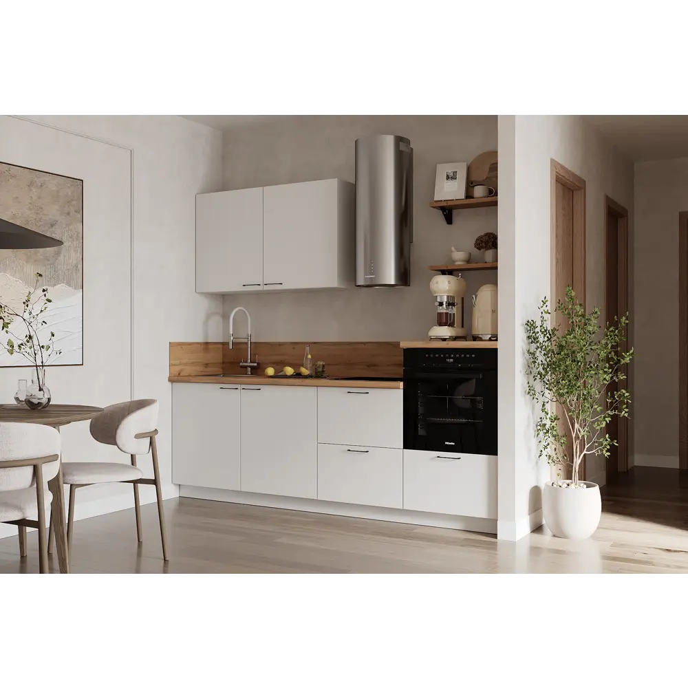 Фото Кухонный гарнитур Лизет Арника 00-00285701 240x240x60 см ЛДСП цвет белый