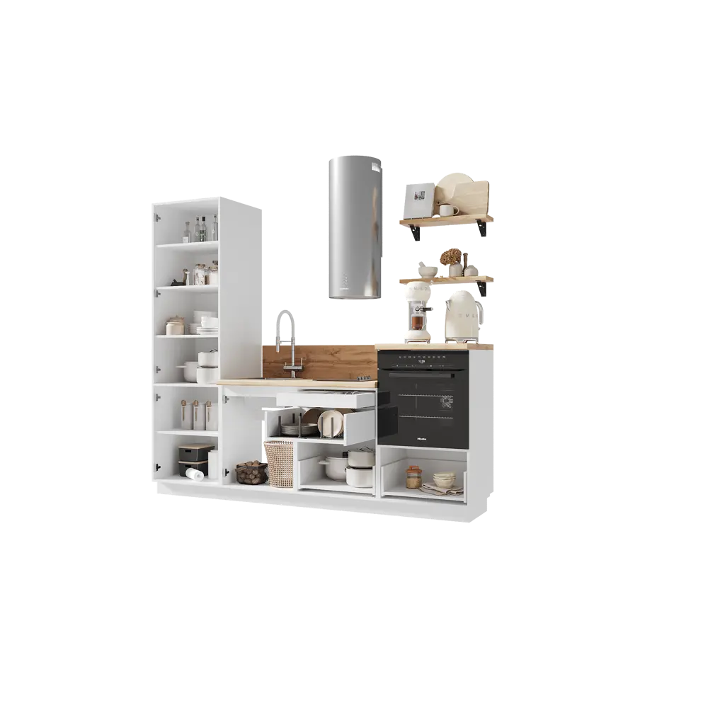 Фото 5 Кухонный гарнитур Лизет Арника 00-00285705 240x240x60 см ЛДСП цвет белый