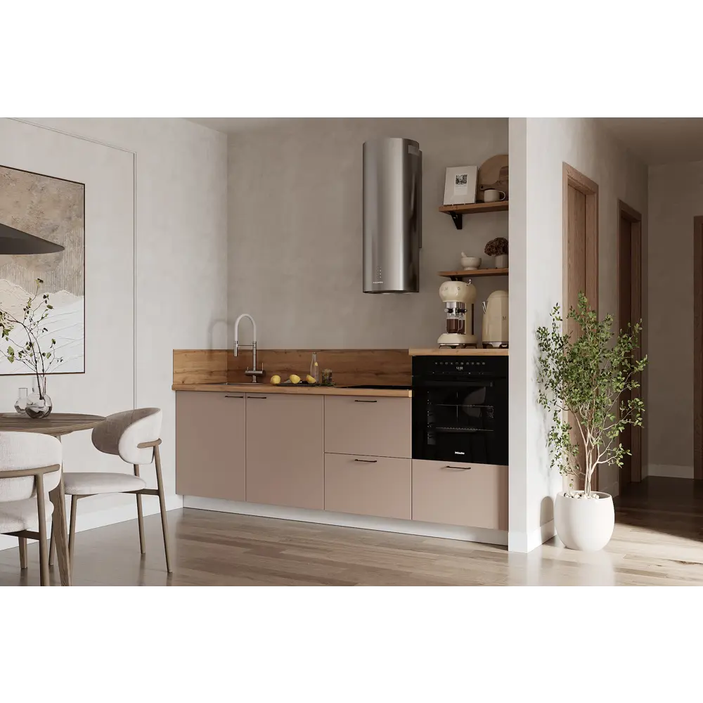 Фото Кухонный гарнитур Лизет Арника 00-00286001 240x240x60 см ЛДСП цвет коричневый