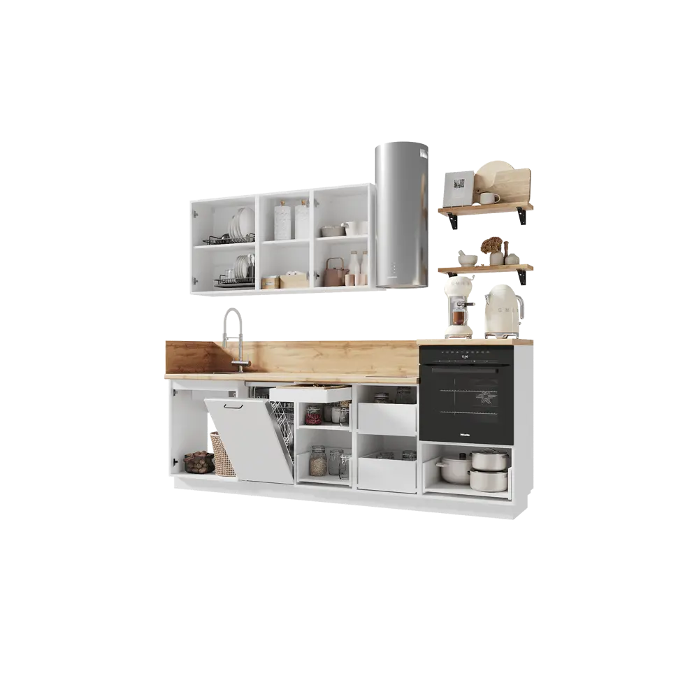 Фото 5 Кухонный гарнитур Лизет Арника 00-00285707 255x240x60 см ЛДСП цвет белый Фото 5 Кухонный гарнитур Лизет Арника 00-00285707 255x240x60 см ЛДСП цвет белый