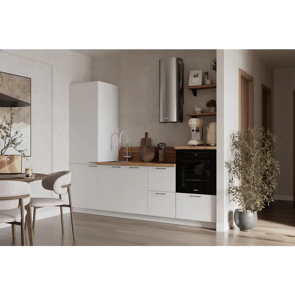 Фото Кухонный гарнитур Лизет Арника 00-00285714 255x240x60 см ЛДСП цвет белый Фото Кухонный гарнитур Лизет Арника 00-00285714 255x240x60 см ЛДСП цвет белый