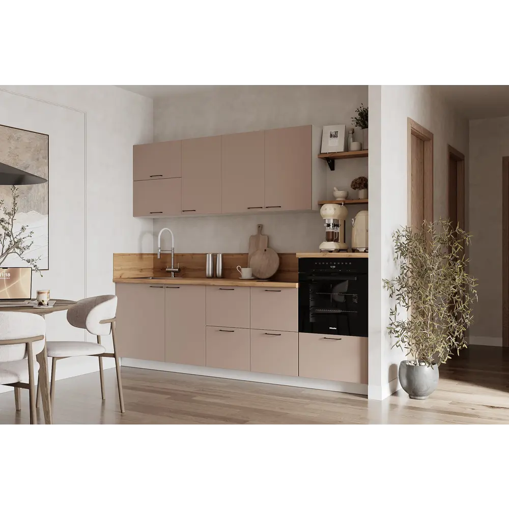 Фото Кухонный гарнитур Лизет Арника 00-00286008 255x240x60 см ЛДСП цвет коричневый