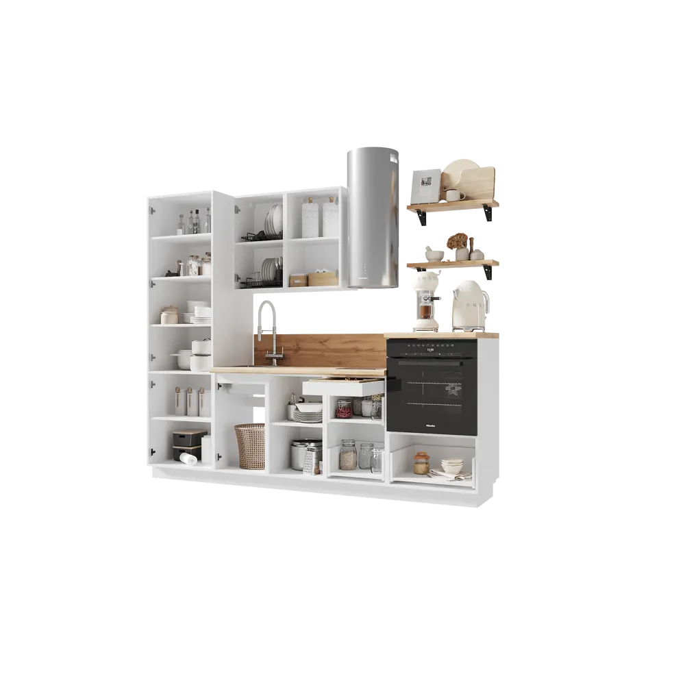 Фото 5 Кухонный гарнитур Лизет Арника 00-00286015 255x240x60 см ЛДСП цвет коричневый