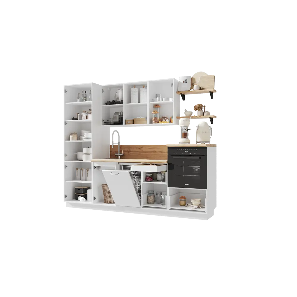 Фото 5 Кухонный гарнитур Лизет Арника 00-00286011 255x240x60 см ЛДСП цвет коричневый