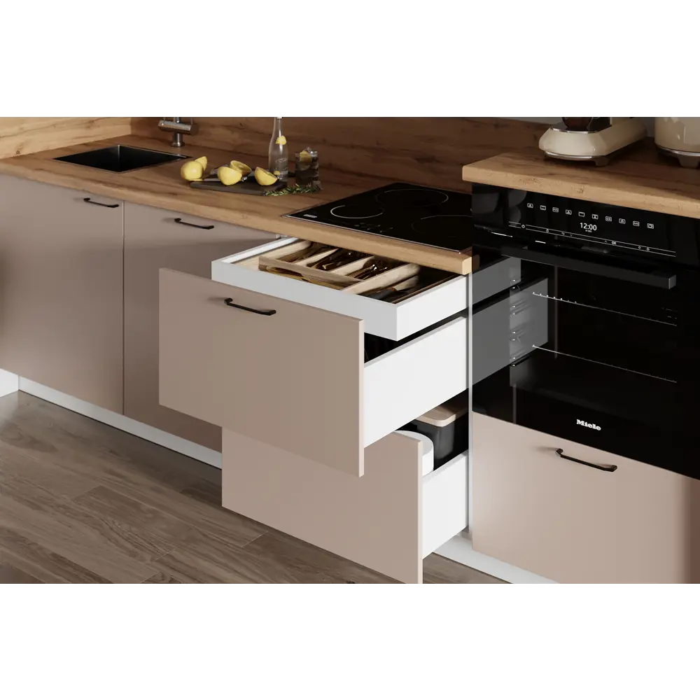 Фото 3 Кухонный гарнитур Лизет Арника 00-00286013 255x240x60 см ЛДСП цвет коричневый