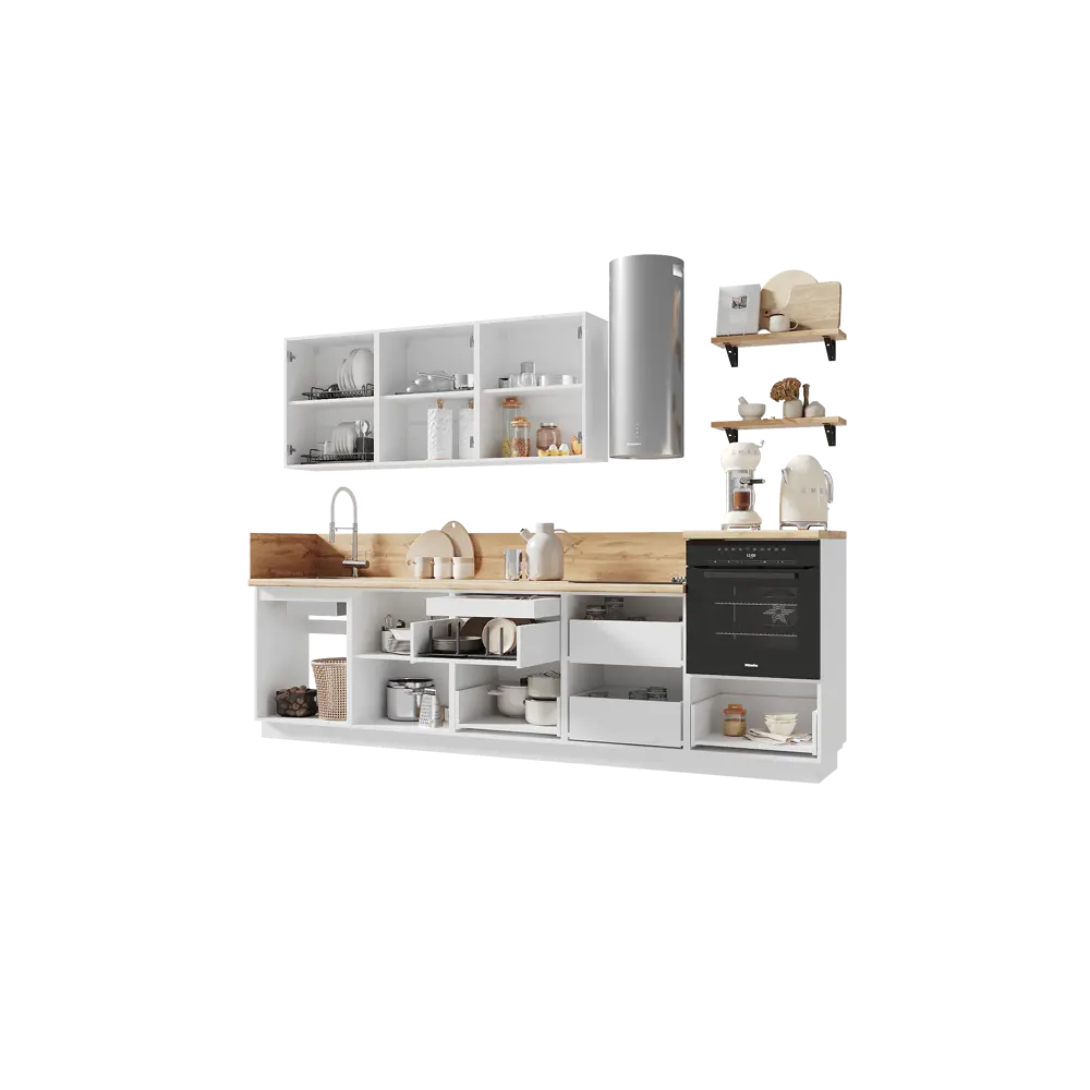 Фото 5 Кухонный гарнитур Лизет Арника 00-00286021 300x240x60 см ЛДСП цвет коричневый