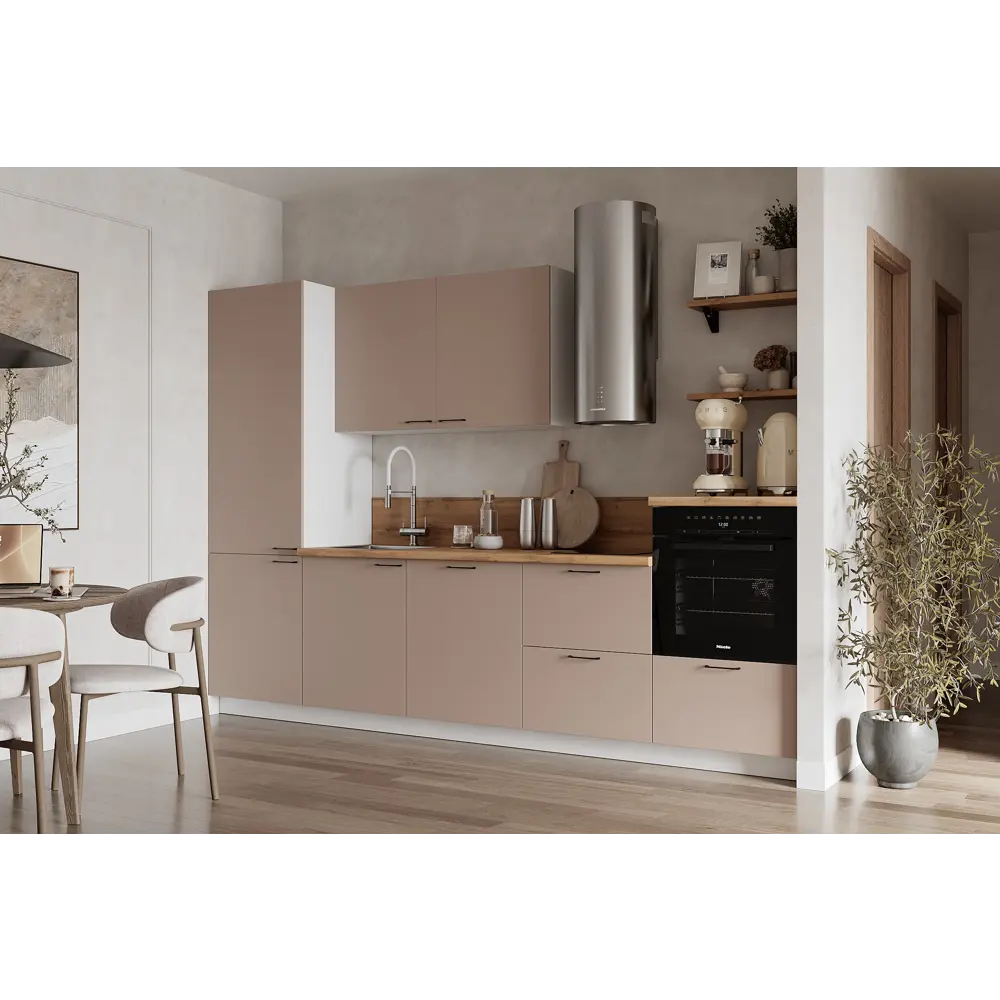 Фото Кухонный гарнитур Лизет Арника 00-00286024 300x240x60 см ЛДСП цвет коричневый Фото Кухонный гарнитур Лизет Арника 00-00286024 300x240x60 см ЛДСП цвет коричневый