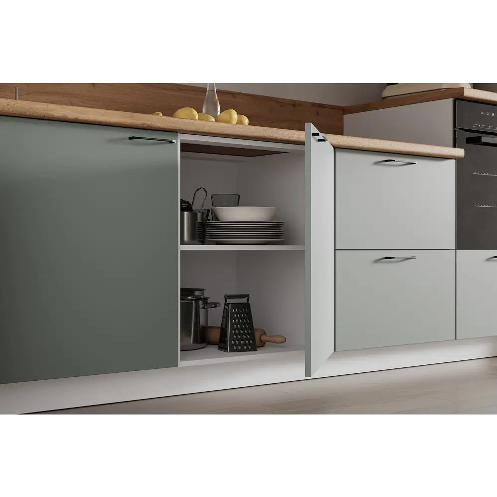 Фото 4 Кухонный гарнитур Лизет Арника 00-00286154 300x240x60 см ЛДСП цвет зеленый Фото 4 Кухонный гарнитур Лизет Арника 00-00286154 300x240x60 см ЛДСП цвет зеленый