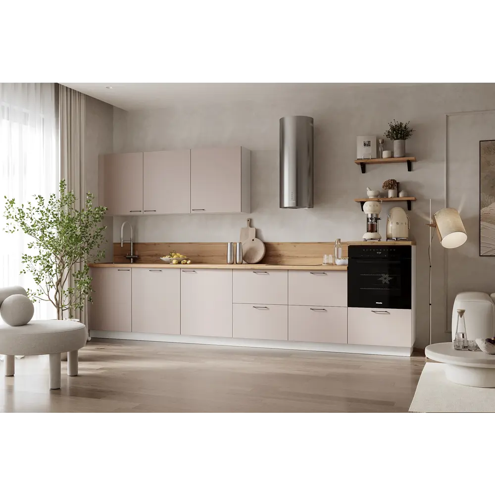 Фото Кухонный гарнитур Лизет Арника 00-00285619 360x240x60 см ЛДСП цвет бежевый