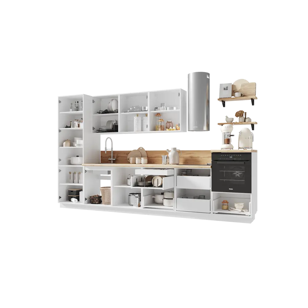 Фото 5 Кухонный гарнитур Лизет Арника 00-00285740 360x240x60 см ЛДСП цвет белый