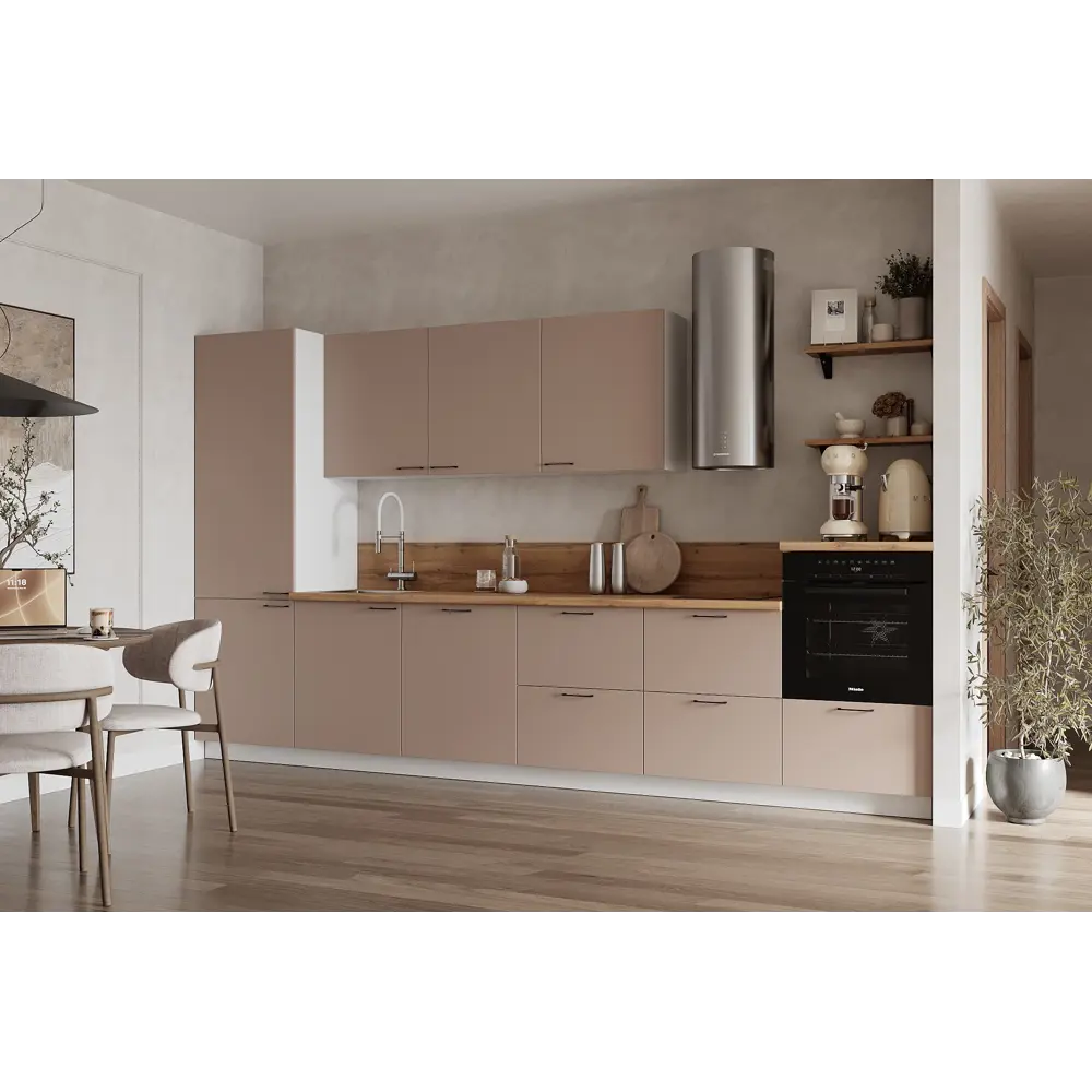 Фото Кухонный гарнитур Лизет Арника 00-00286036 360x240x60 см ЛДСП цвет коричневый Фото Кухонный гарнитур Лизет Арника 00-00286036 360x240x60 см ЛДСП цвет коричневый