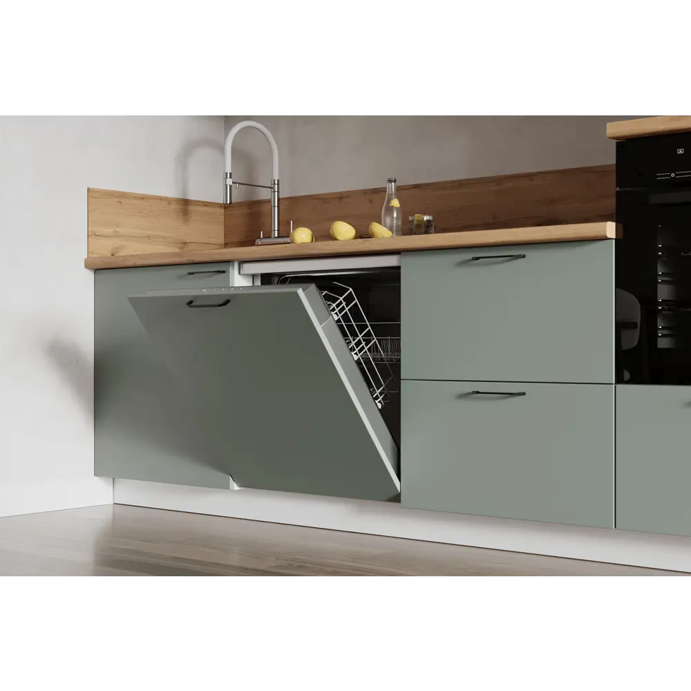 Фото 4 Кухонный гарнитур Лизет Арника 00-00286158 360x240x60 см ЛДСП цвет зеленый Фото 4 Кухонный гарнитур Лизет Арника 00-00286158 360x240x60 см ЛДСП цвет зеленый