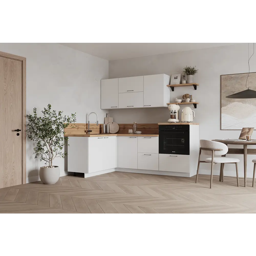 Фото Кухонный гарнитур Лизет Арника 00-00287846 360x240x60 см ЛДСП цвет белый Фото Кухонный гарнитур Лизет Арника 00-00287846 360x240x60 см ЛДСП цвет белый