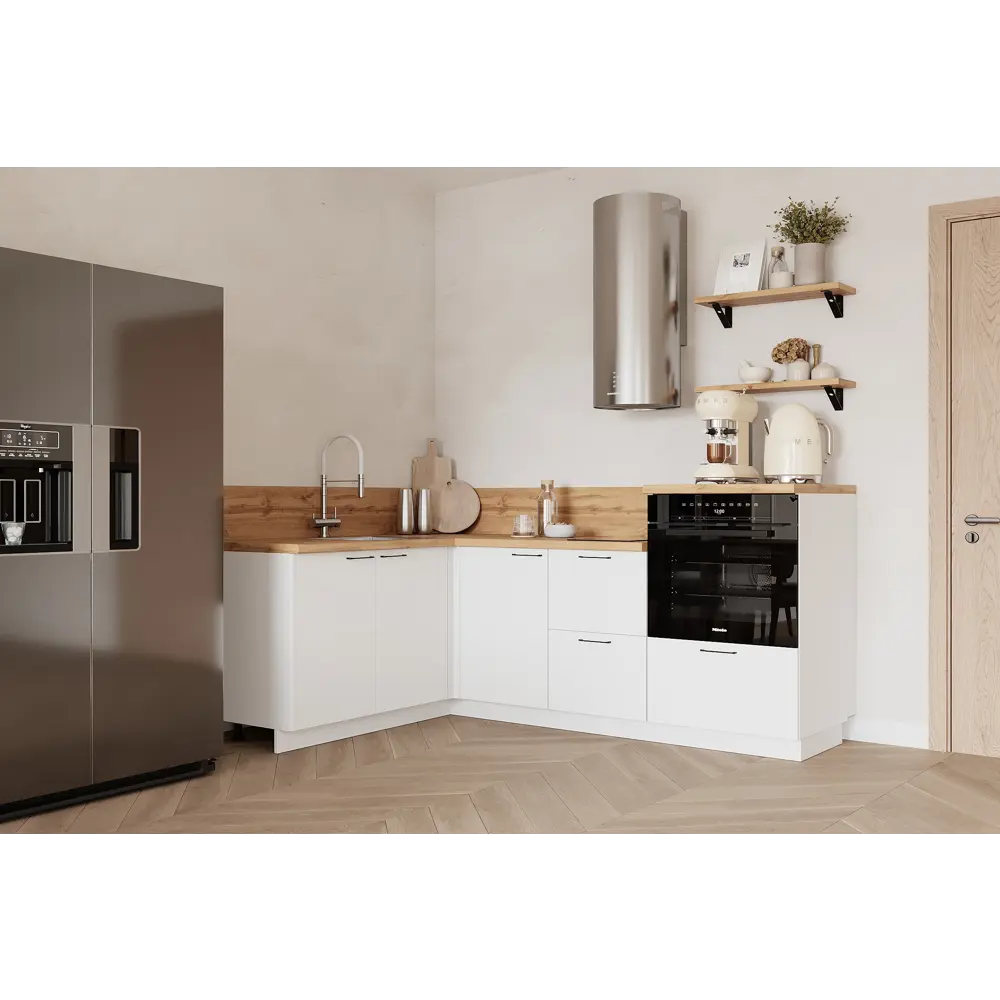 Фото Кухонный гарнитур Лизет Арника 00-00287797 360x240x60 см ЛДСП цвет белый Фото Кухонный гарнитур Лизет Арника 00-00287797 360x240x60 см ЛДСП цвет белый