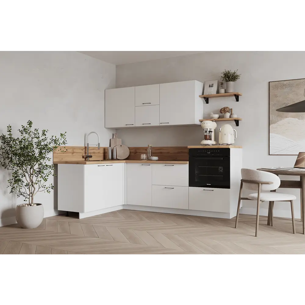 Фото Кухонный гарнитур Лизет Арника 00-00287825 375x240x60 см ЛДСП цвет белый Фото Кухонный гарнитур Лизет Арника 00-00287825 375x240x60 см ЛДСП цвет белый