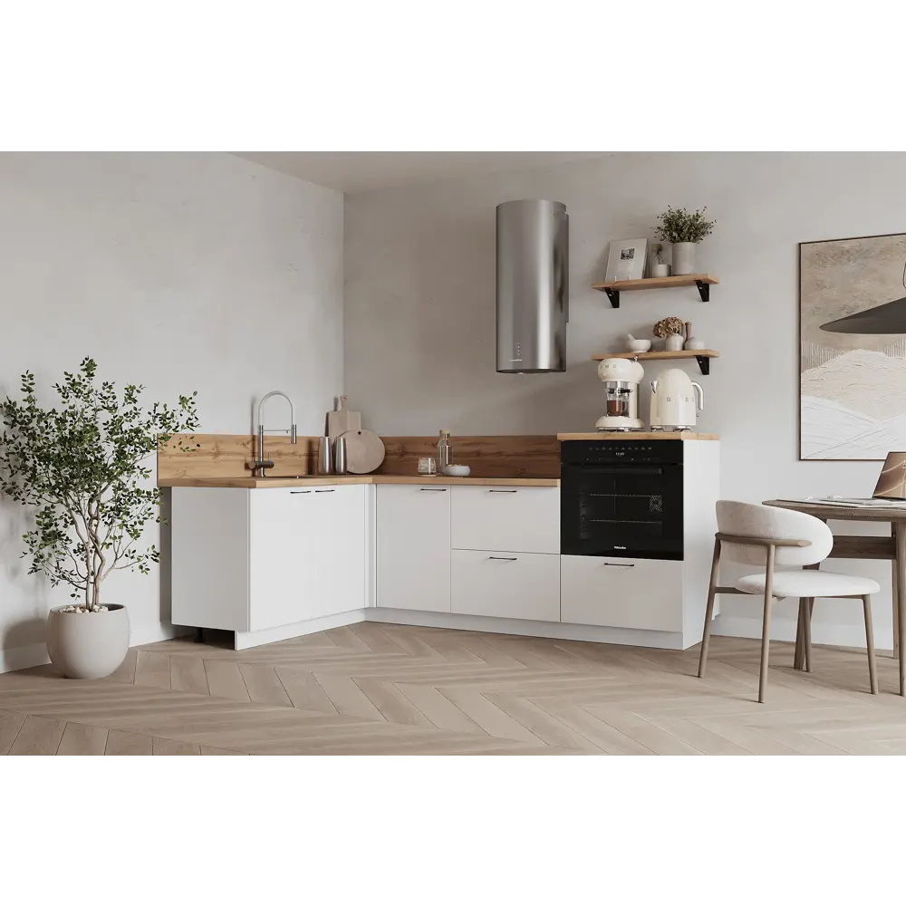 Фото Кухонный гарнитур Лизет Арника 00-00287827 375x240x60 см ЛДСП цвет белый