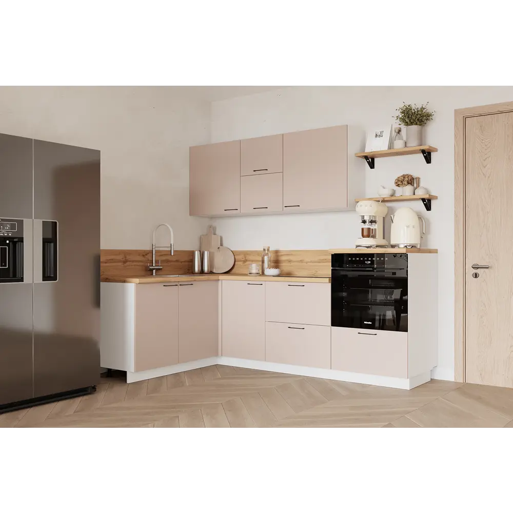 Фото Кухонный гарнитур Лизет Арника 00-00287747 375x240x60 см ЛДСП цвет коричневый