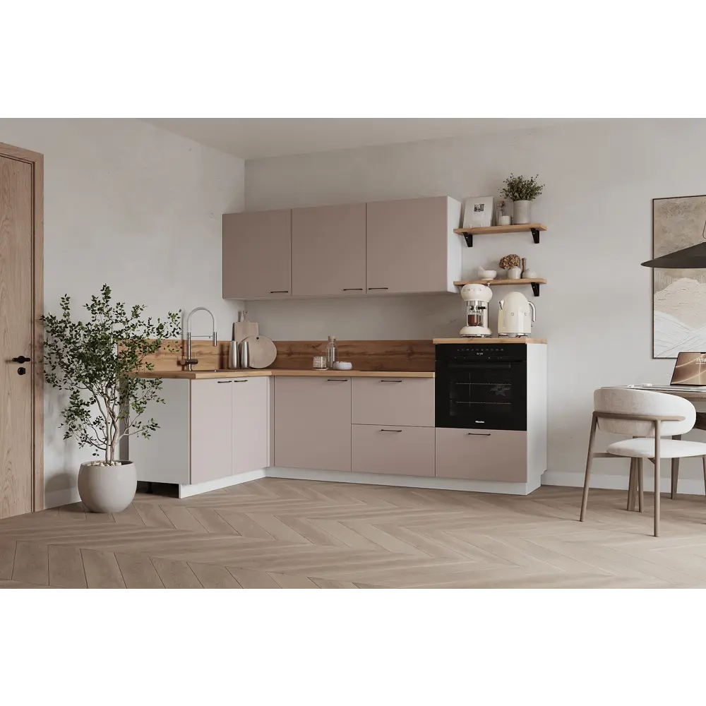 Фото Кухонный гарнитур Лизет Арника 00-00287880 390x240x60 см ЛДСП цвет бежевый Фото Кухонный гарнитур Лизет Арника 00-00287880 390x240x60 см ЛДСП цвет бежевый