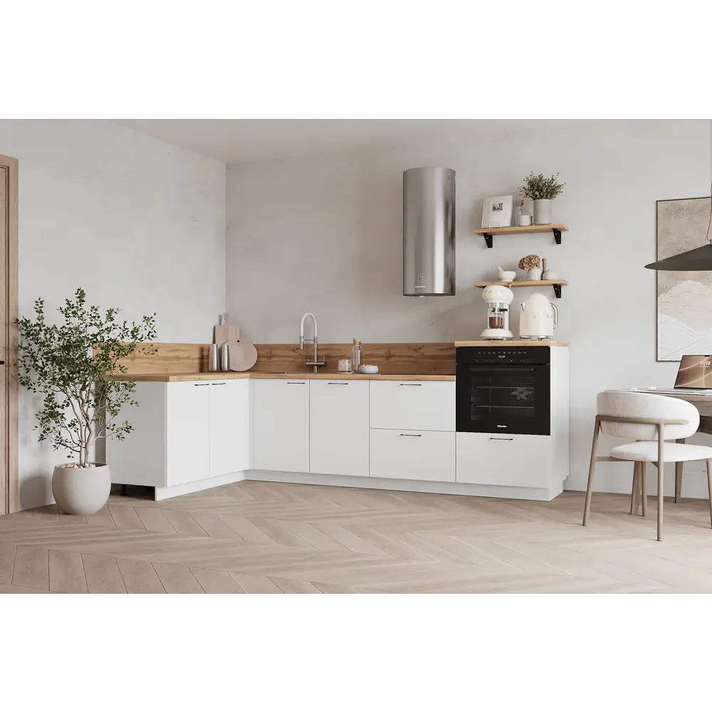 Фото Кухонный гарнитур Лизет Арника 00-00287833 420x240x60 см ЛДСП цвет белый Фото Кухонный гарнитур Лизет Арника 00-00287833 420x240x60 см ЛДСП цвет белый