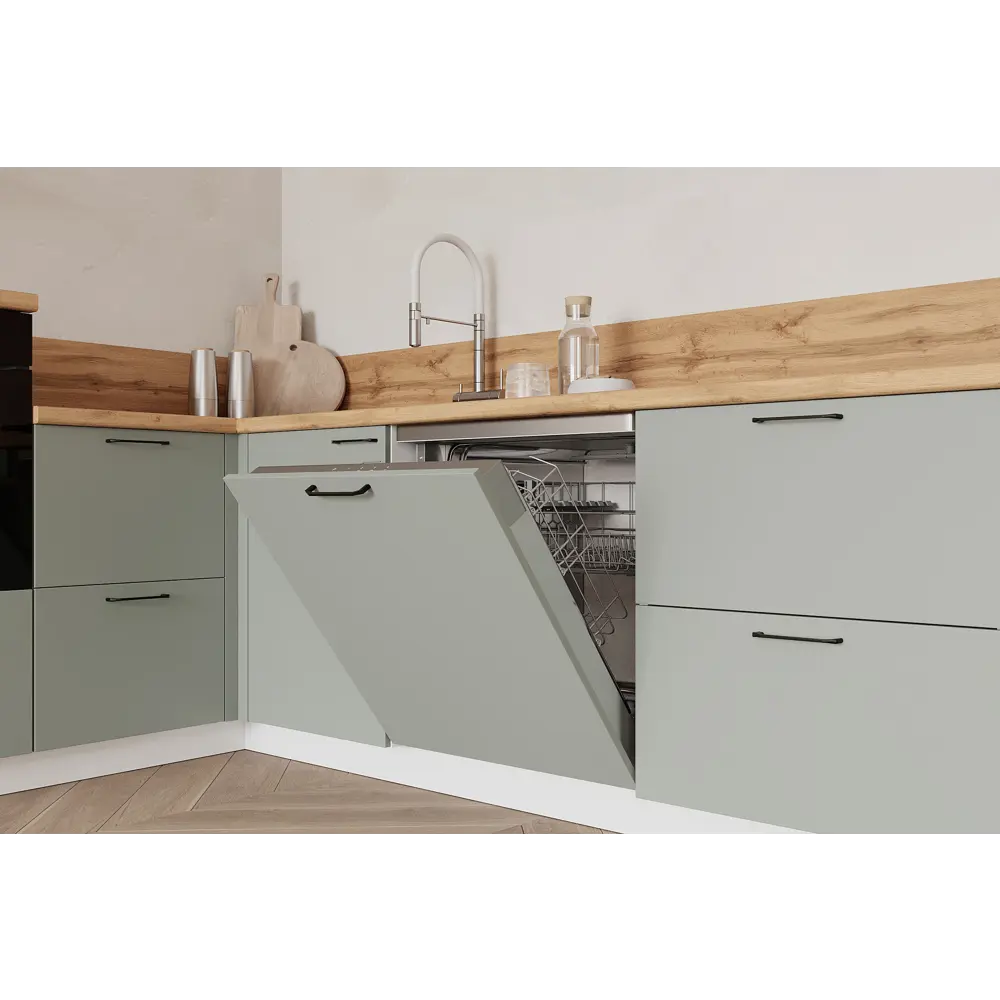 Фото 4 Кухонный гарнитур Лизет Арника 00-00287780 420x240x60 см ЛДСП цвет зеленый Фото 4 Кухонный гарнитур Лизет Арника 00-00287780 420x240x60 см ЛДСП цвет зеленый