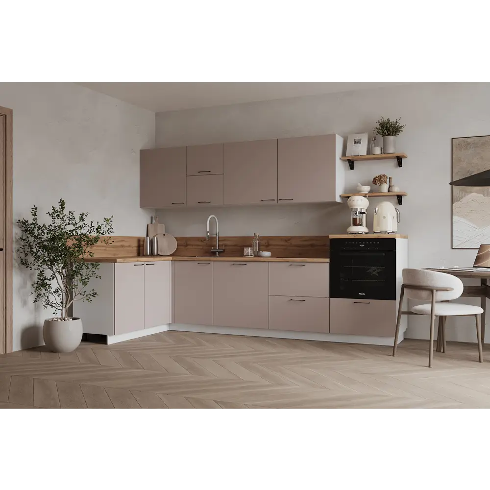 Фото Кухонный гарнитур Лизет Арника 00-00287886 435x240x60 см ЛДСП цвет бежевый Фото Кухонный гарнитур Лизет Арника 00-00287886 435x240x60 см ЛДСП цвет бежевый