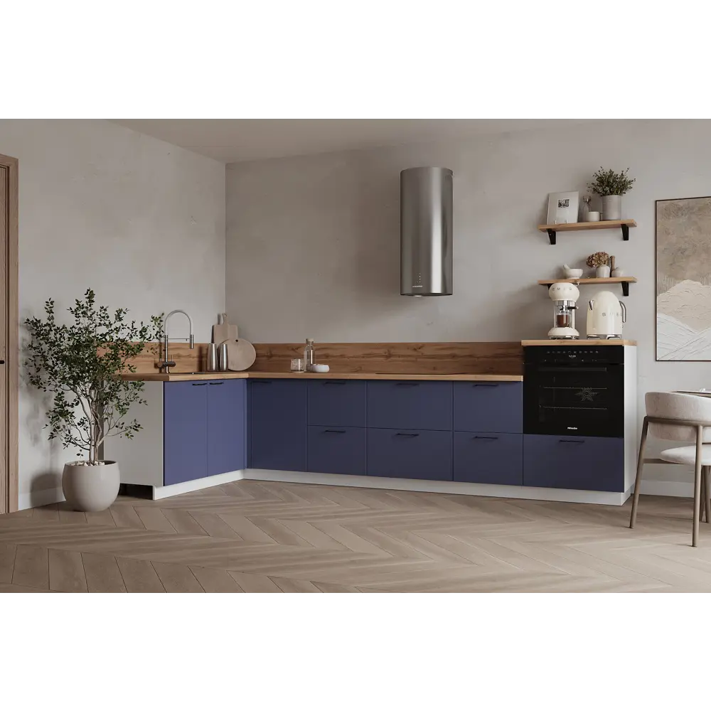 Фото Кухонный гарнитур Лизет Арника 00-00287868 465x240x60 см ЛДСП цвет синий Фото Кухонный гарнитур Лизет Арника 00-00287868 465x240x60 см ЛДСП цвет синий