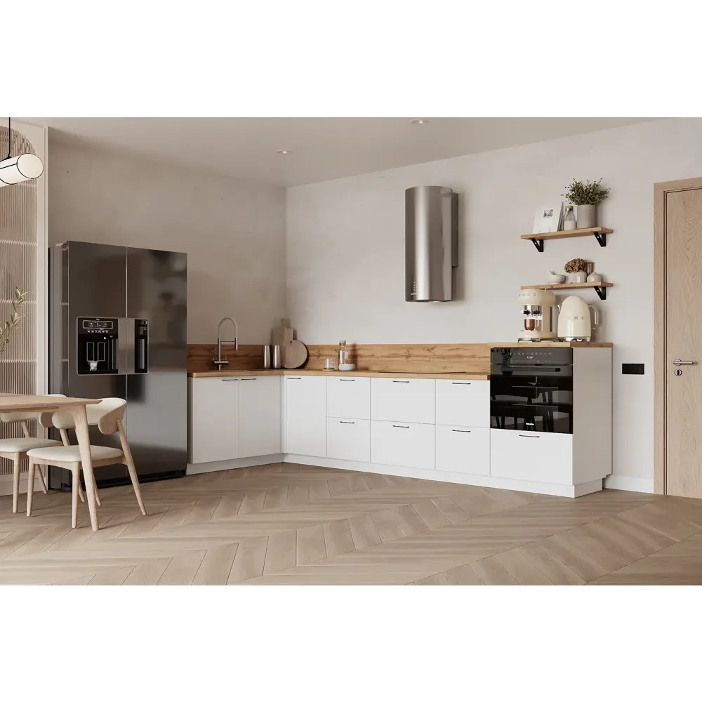 Фото Кухонный гарнитур Лизет Арника 00-00287817 465x240x60 см ЛДСП цвет белый Фото Кухонный гарнитур Лизет Арника 00-00287817 465x240x60 см ЛДСП цвет белый