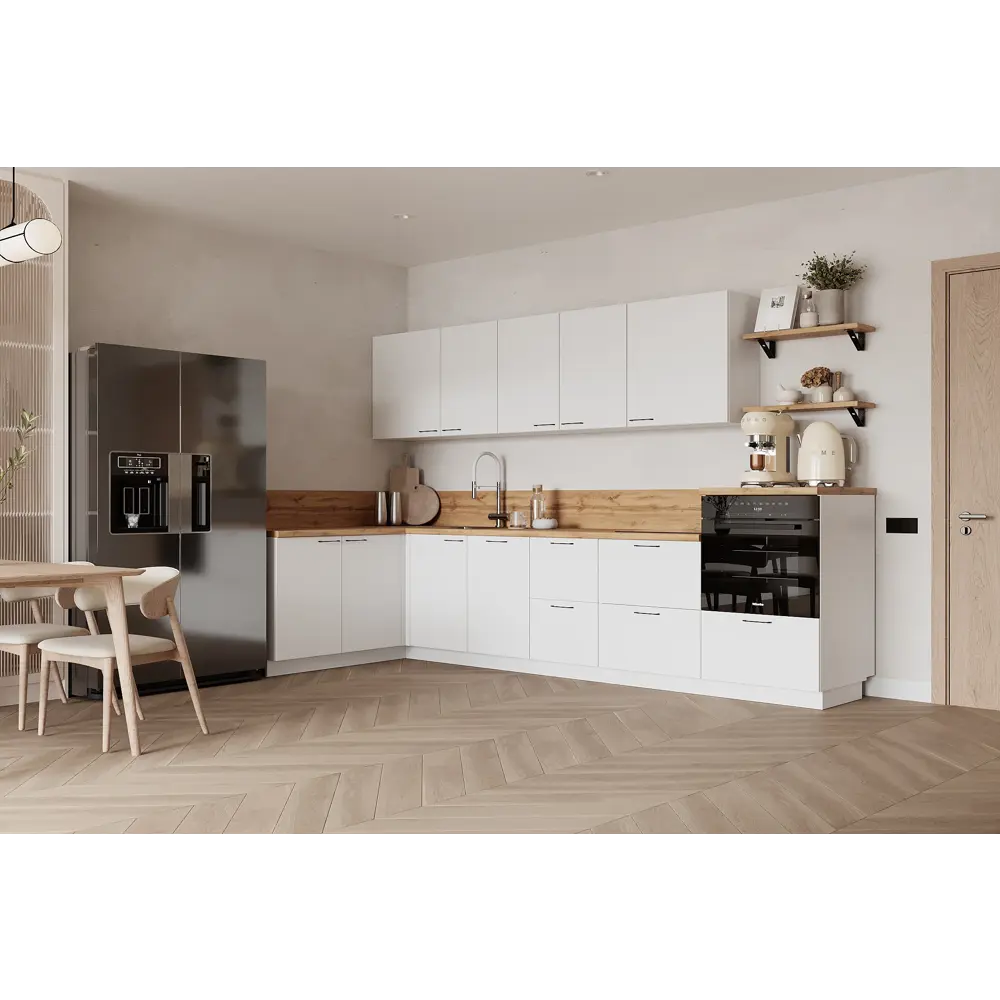 Фото Кухонный гарнитур Лизет Арника 00-00287818 465x240x60 см ЛДСП цвет белый