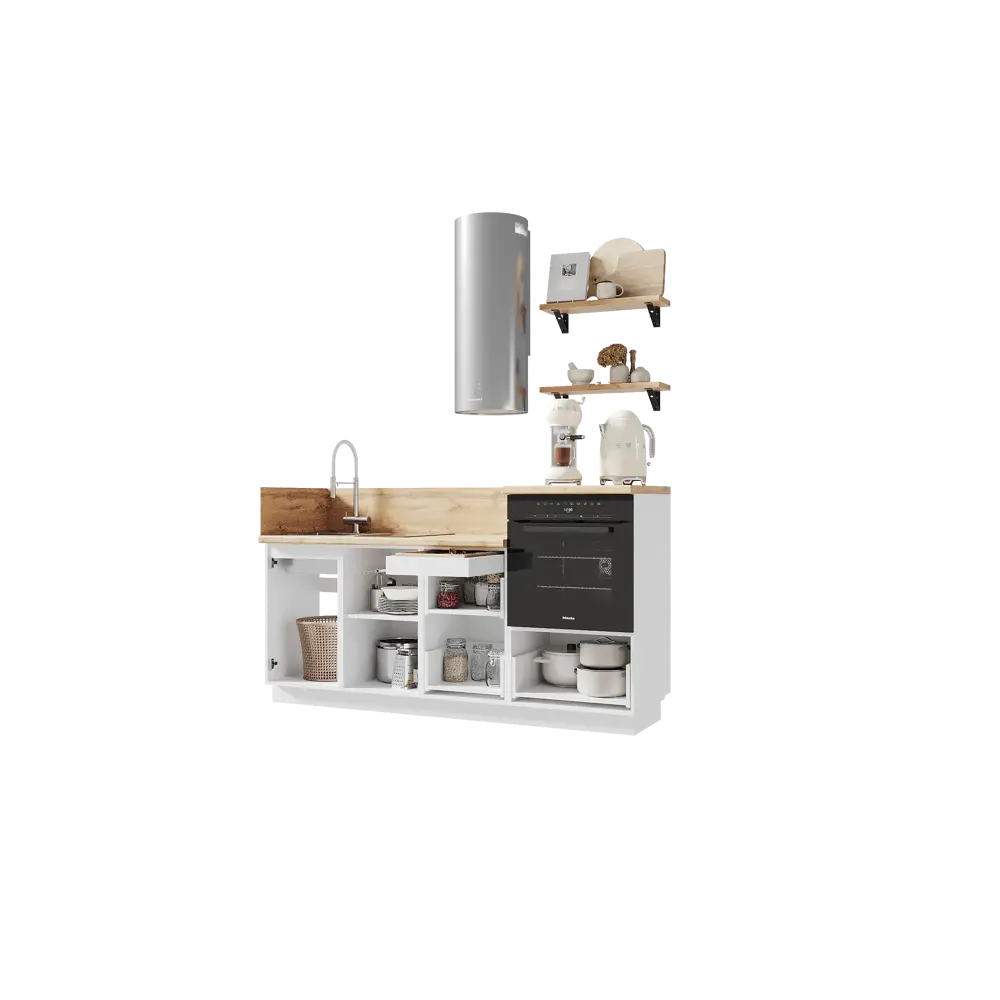 Фото 6 Кухонный гарнитур Лизет Арника 00-00285989а 195x240x60 см ЛДСП цвет коричневый