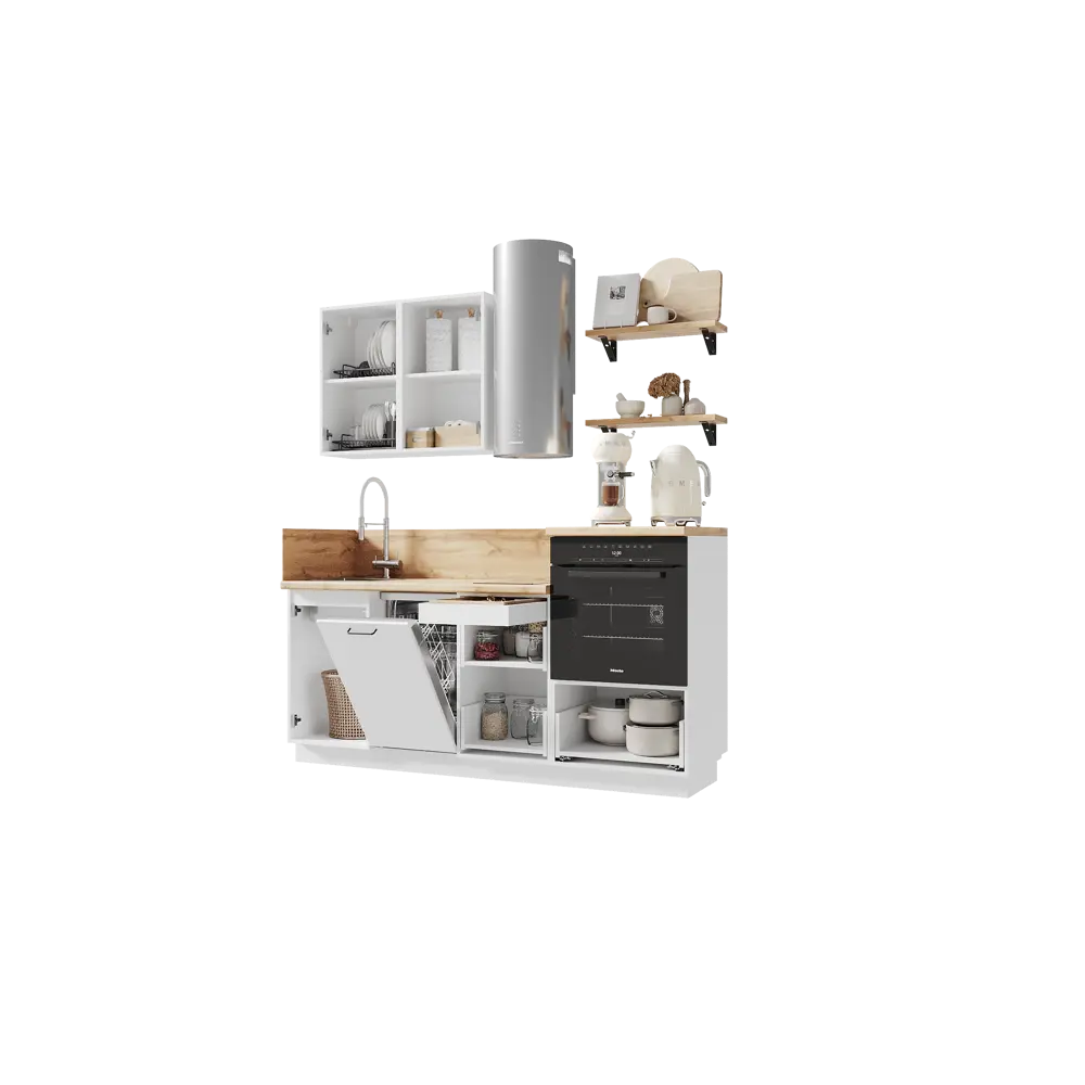 Фото 6 Кухонный гарнитур Лизет Арника 00-00285985а 195x240x60 см ЛДСП цвет коричневый