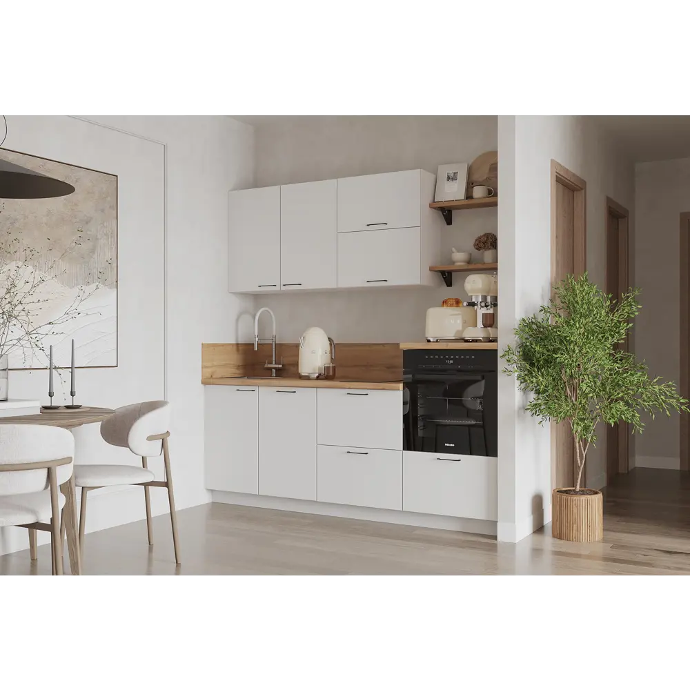 Фото Кухонный гарнитур Лизет Арника 00-00285690а 210x240x60 см ЛДСП цвет белый