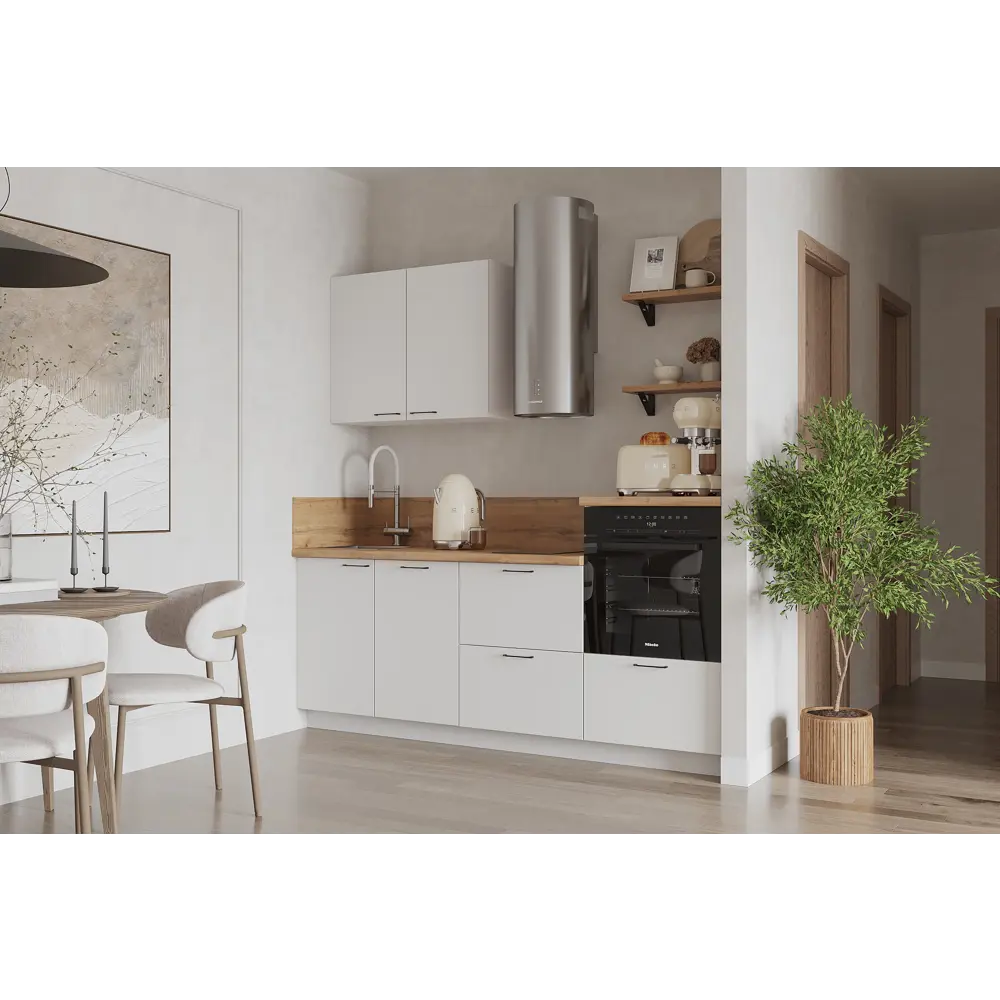 Фото Кухонный гарнитур Лизет Арника 00-00285691а 210x240x60 см ЛДСП цвет белый