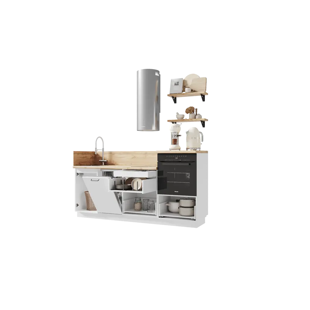 Фото 6 Кухонный гарнитур Лизет Арника 00-00285692а 210x240x60 см ЛДСП цвет белый