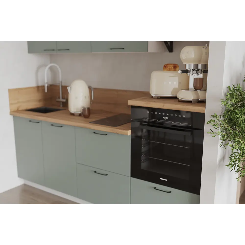 Фото 2 Кухонный гарнитур Лизет Арника 00-00286119а 210x240x60 см ЛДСП цвет зеленый