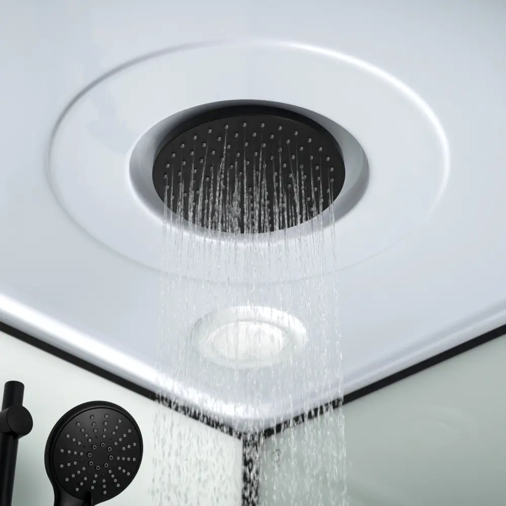 Фото 6 Лейка для верхнего душа KONSENSA Бруклин круглая цвет черный Фото 6 Лейка для верхнего душа KONSENSA Бруклин круглая цвет черный