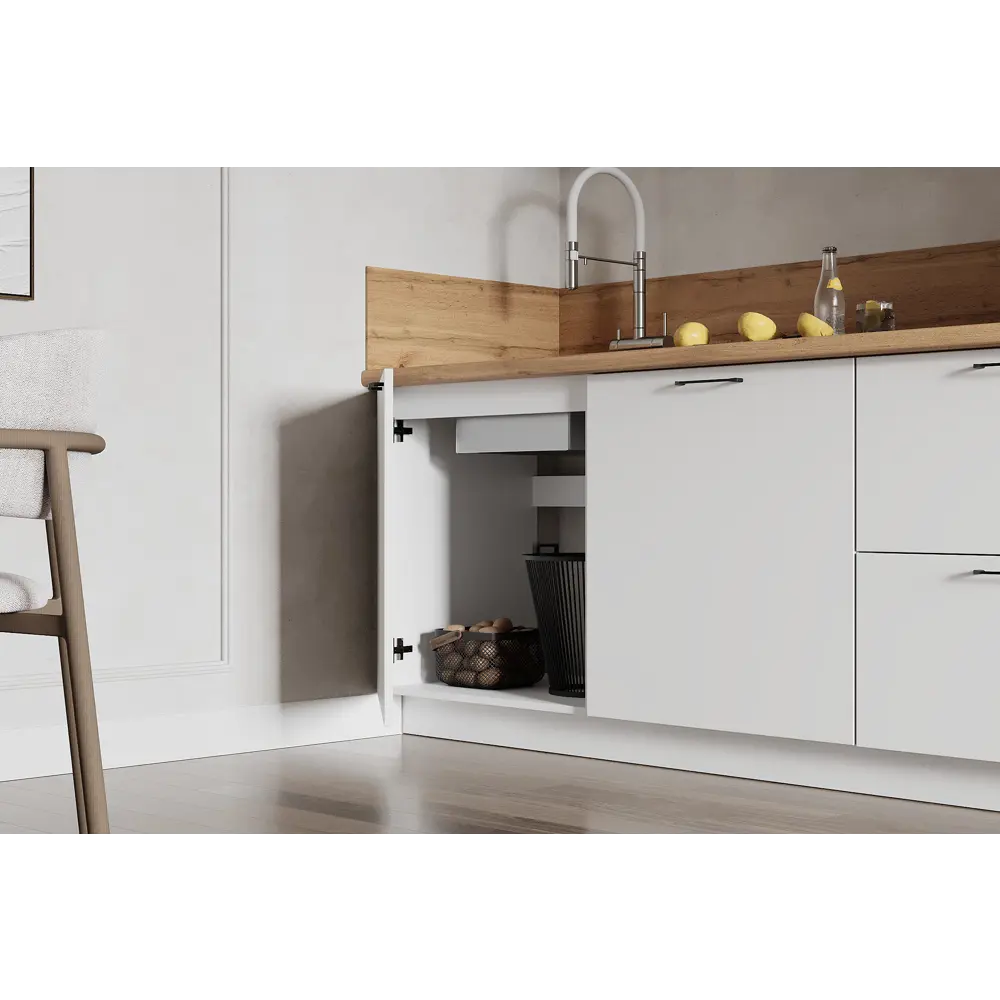 Фото 2 Кухонный гарнитур Лизет Арника 00-00285698а 240x240x60 см ЛДСП цвет белый