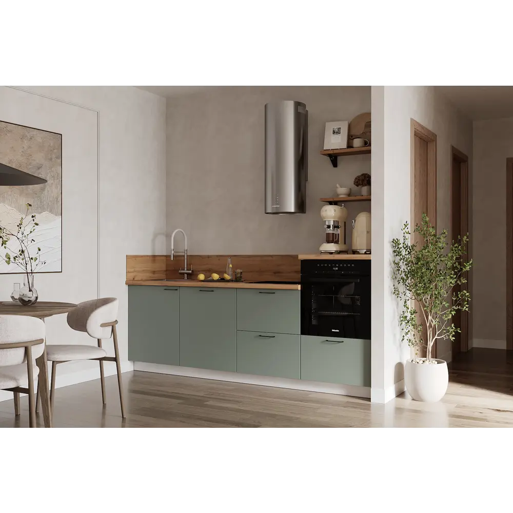 Фото Кухонный гарнитур Лизет Арника 00-00286126а 240x240x60 см ЛДСП цвет зеленый Фото Кухонный гарнитур Лизет Арника 00-00286126а 240x240x60 см ЛДСП цвет зеленый