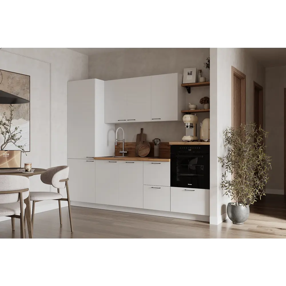 Фото Кухонный гарнитур Лизет Арника 00-00285712а 255x240x60 см ЛДСП цвет белый Фото Кухонный гарнитур Лизет Арника 00-00285712а 255x240x60 см ЛДСП цвет белый