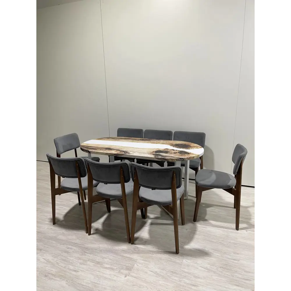 Фото 12 Стол овальный Thetable 160x80 см композитный материал цвет коричневый Фото 12 Стол овальный Thetable 160x80 см композитный материал цвет коричневый