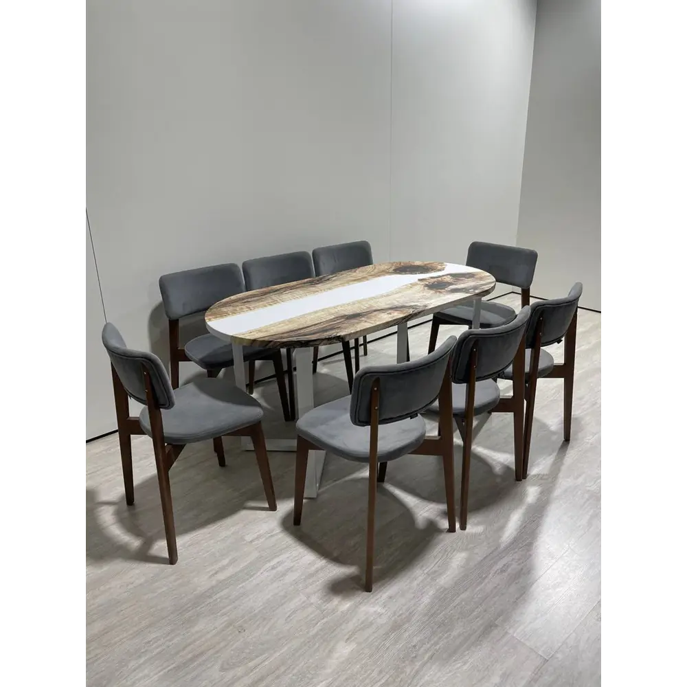 Фото 14 Стол овальный Thetable 160x80 см композитный материал цвет коричневый Фото 14 Стол овальный Thetable 160x80 см композитный материал цвет коричневый