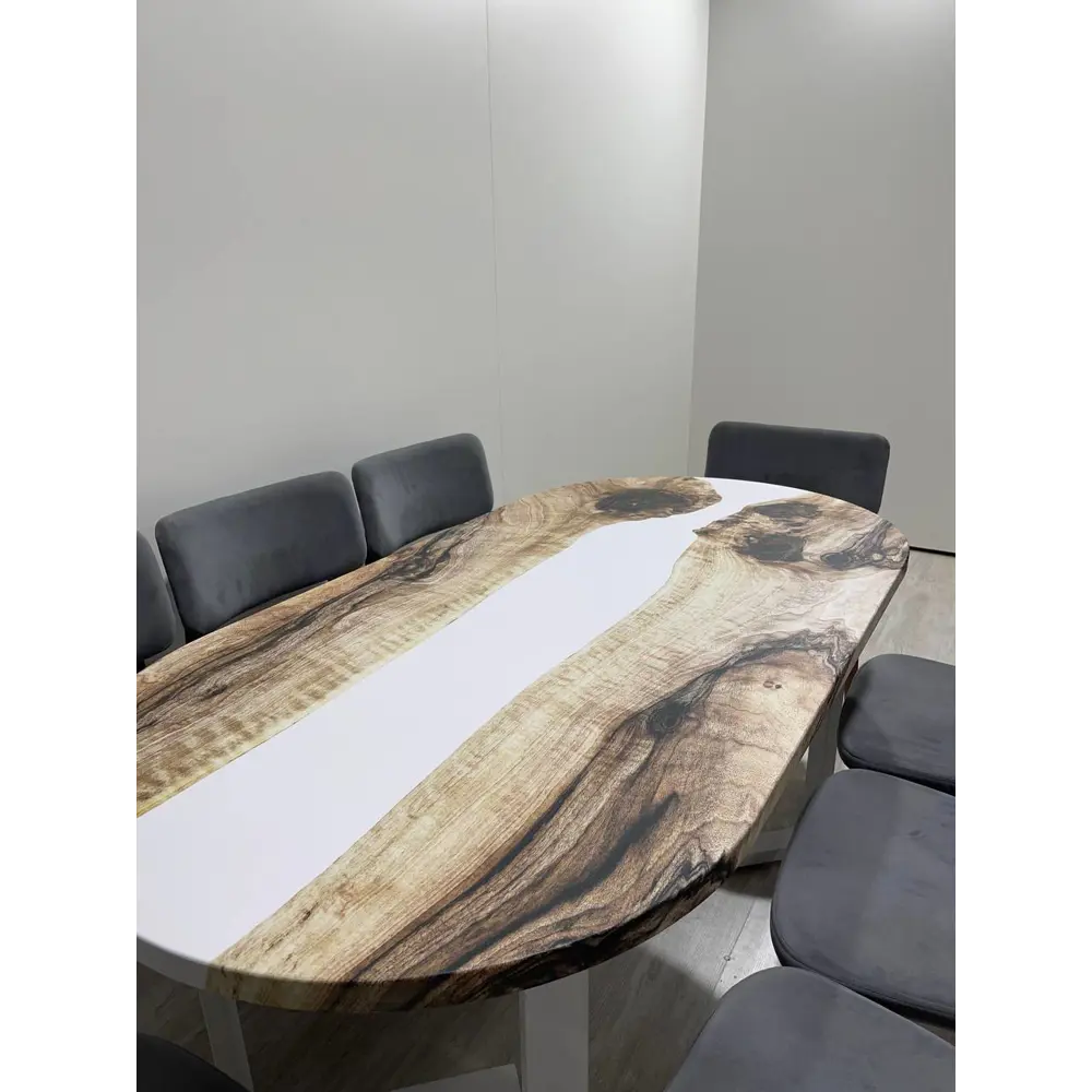 Фото 16 Стол овальный Thetable 160x80 см композитный материал цвет коричневый Фото 16 Стол овальный Thetable 160x80 см композитный материал цвет коричневый