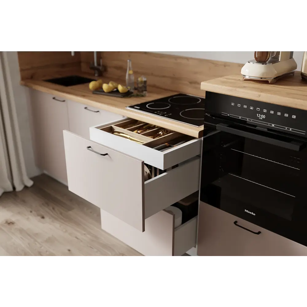 Фото 3 Кухонный гарнитур Лизет Арника 00-00285559а 360x240x60 см ЛДСП цвет бежевый Фото 3 Кухонный гарнитур Лизет Арника 00-00285559а 360x240x60 см ЛДСП цвет бежевый