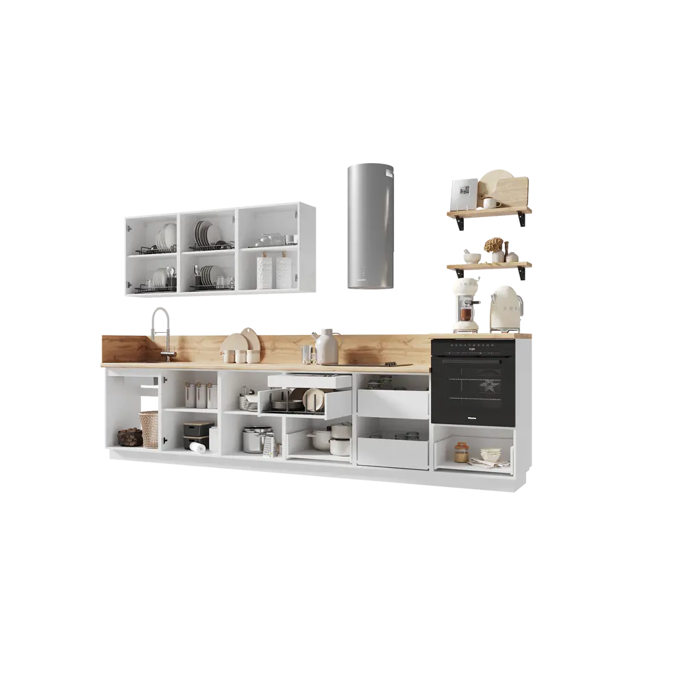 Фото 5 Кухонный гарнитур Лизет Арника 00-00286033а 360x240x60 см ЛДСП цвет коричневый