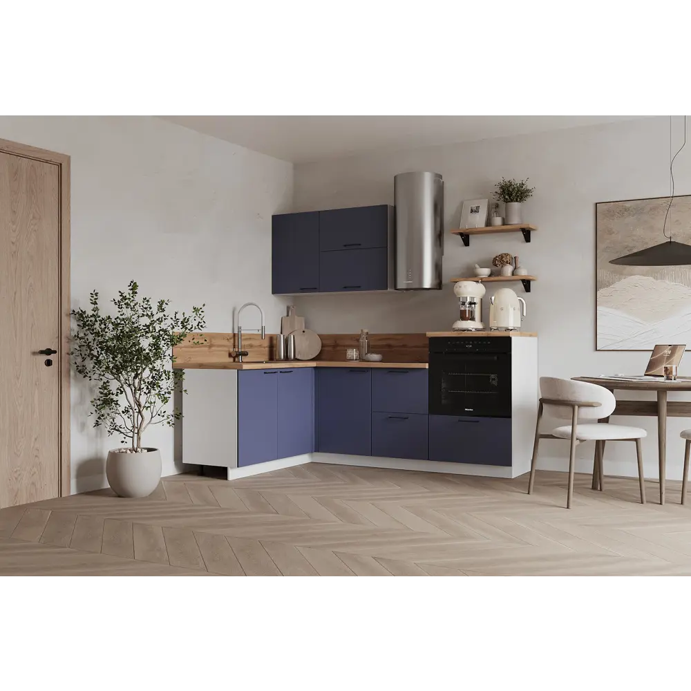 Фото Кухонный гарнитур Лизет Арника 00-00287847а 360x240x60 см ЛДСП цвет синий