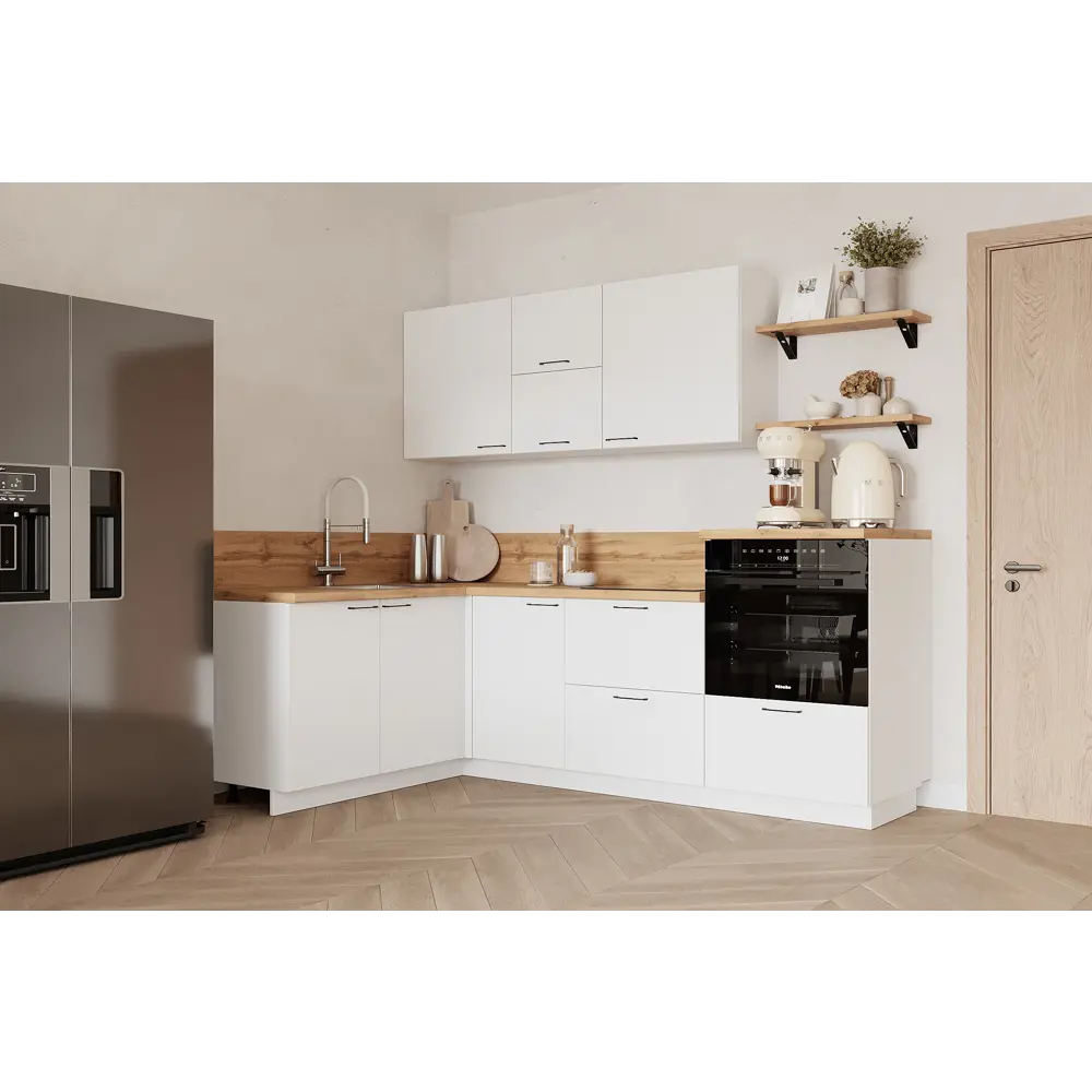 Фото Кухонный гарнитур Лизет Арника 00-00287800а 375x240x60 см ЛДСП цвет белый