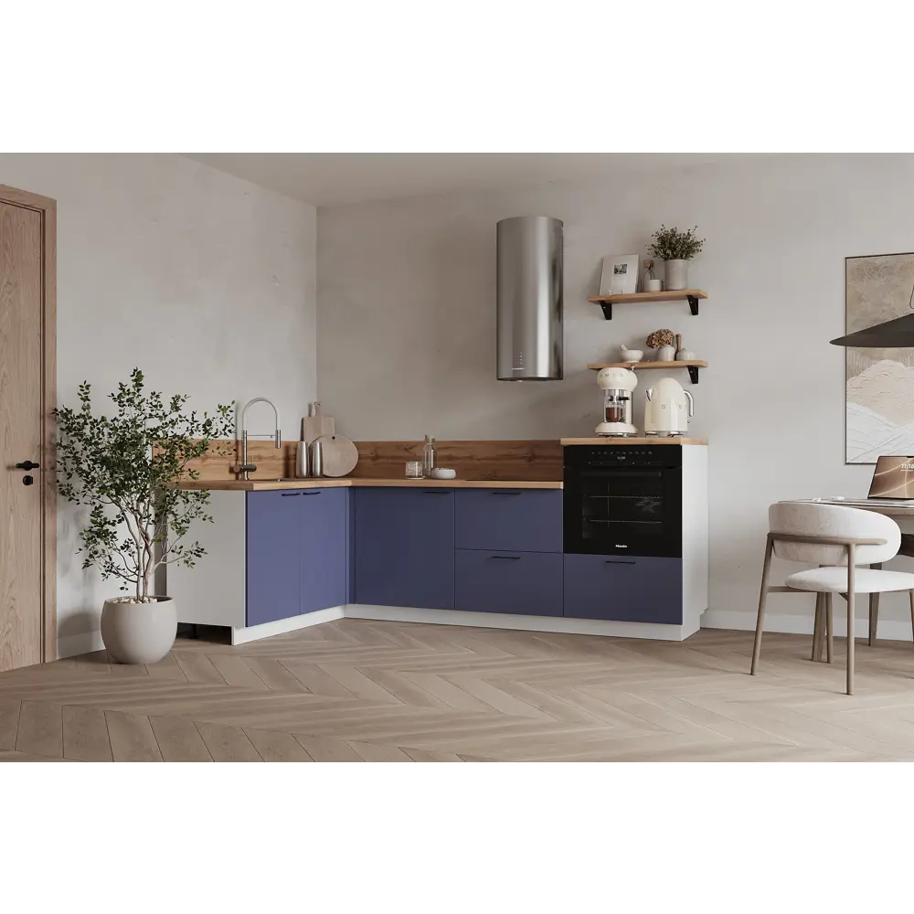 Фото Кухонный гарнитур Лизет Арника 00-00287856а 390x240x60 см ЛДСП цвет синий Фото Кухонный гарнитур Лизет Арника 00-00287856а 390x240x60 см ЛДСП цвет синий
