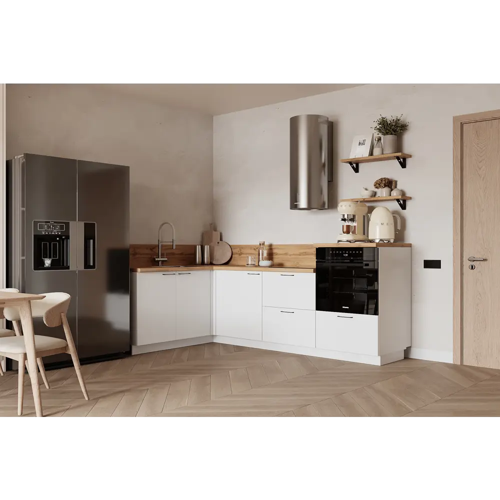 Фото Кухонный гарнитур Лизет Арника 00-00287805а 390x240x60 см ЛДСП цвет белый Фото Кухонный гарнитур Лизет Арника 00-00287805а 390x240x60 см ЛДСП цвет белый